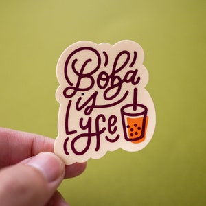 Boba Cursive Boba is Lyfe Sticker - Etsy