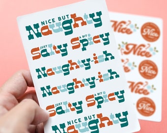 Naughty or Nice Mix Match sticker seals : Christmas - 2 sticker sheets