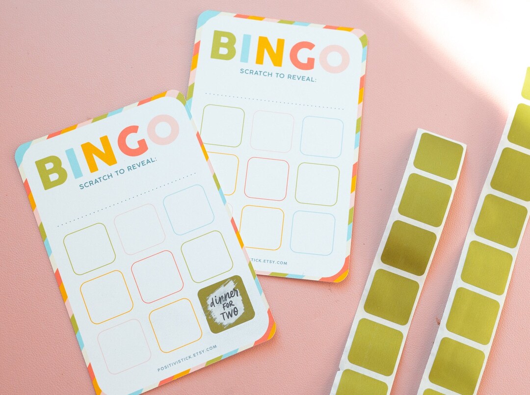 Scratch off BINGO Card 2 Cards Etsy