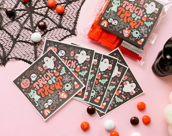 6 Trick or Treat stickers Halloween stickers