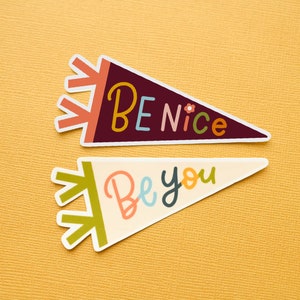 A set of pennant sticker / motivational sticker / Pennant banner flag sticker / A pair of stickers