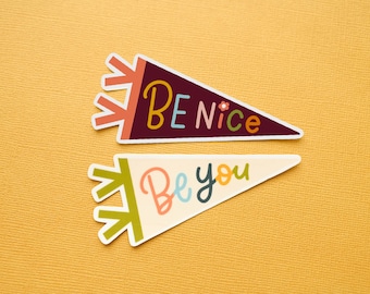 A set of pennant sticker / motivational sticker / Pennant banner flag sticker / A pair of stickers