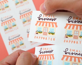 12 Tear off Small Business Supporter stickers  (12 stickers total - 2 sheets) / Small biz extra stickers / Tear apart stickers