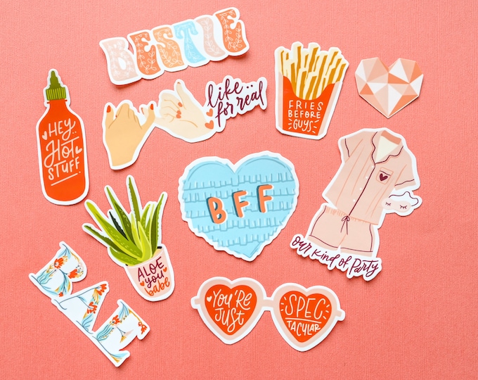 BFF Stickers: Friendship Bestie Gift Stickers, 10-Piece Set
