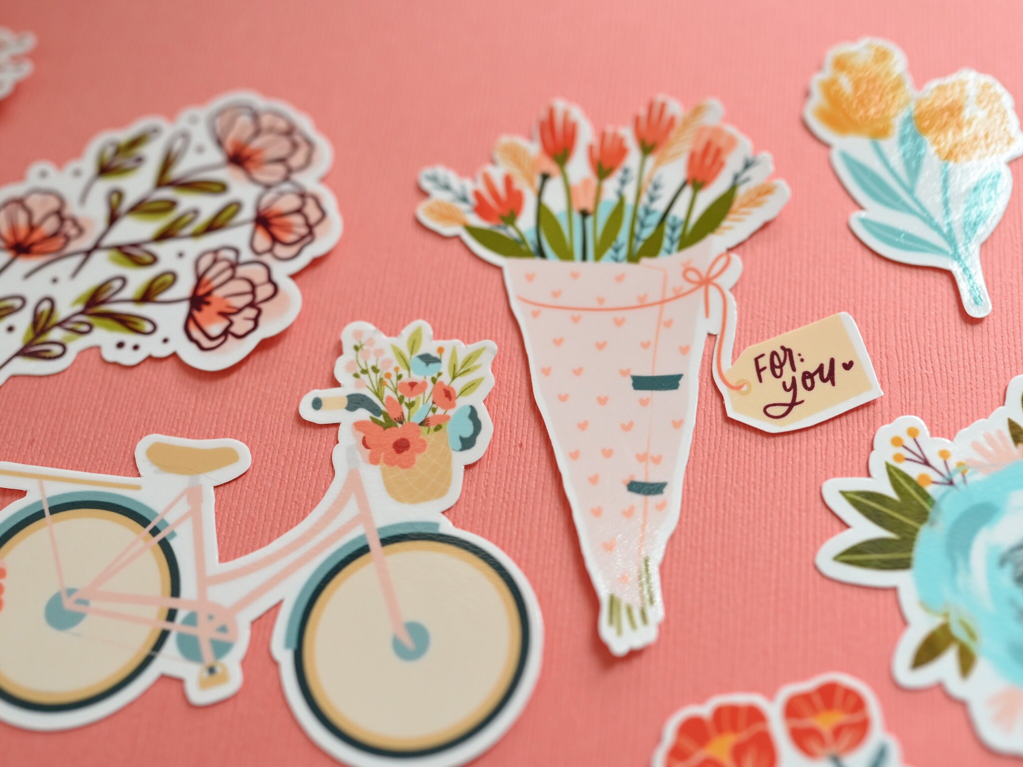 Flower Garden Stickers / Bouquet of Flowers Stickers / Flowers Etsy