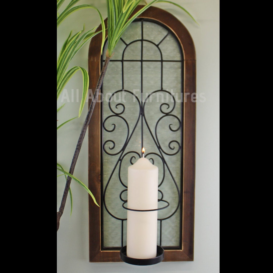 Gothic Decor Arched Candle Holder Metal Wall Mount Church Etsy