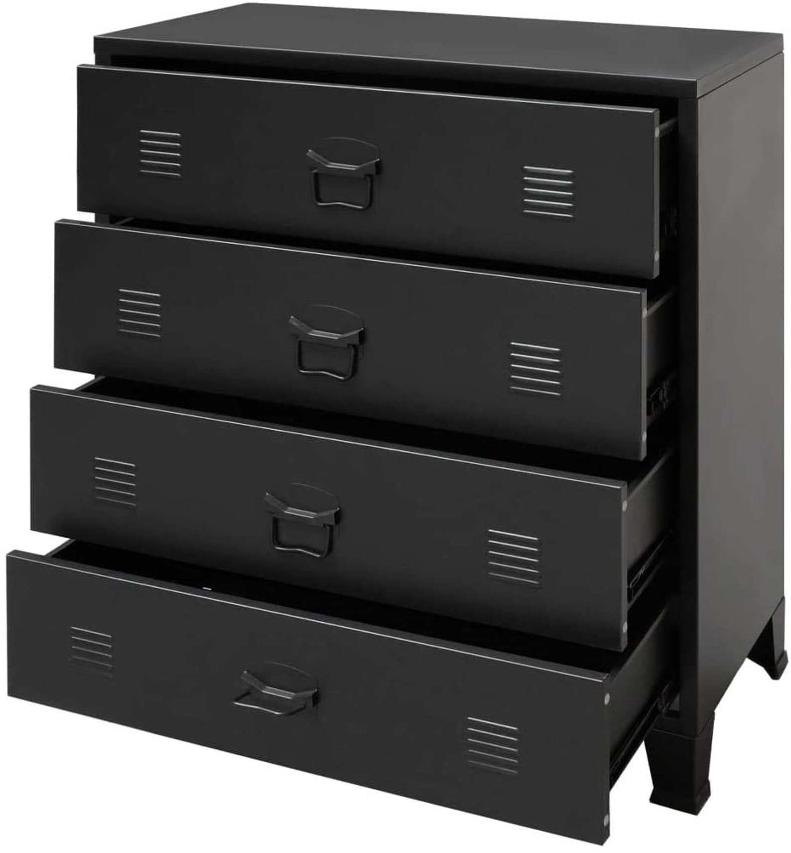 Industrial Chest of Drawers Metal 4 Drawer Black Unit Etsy