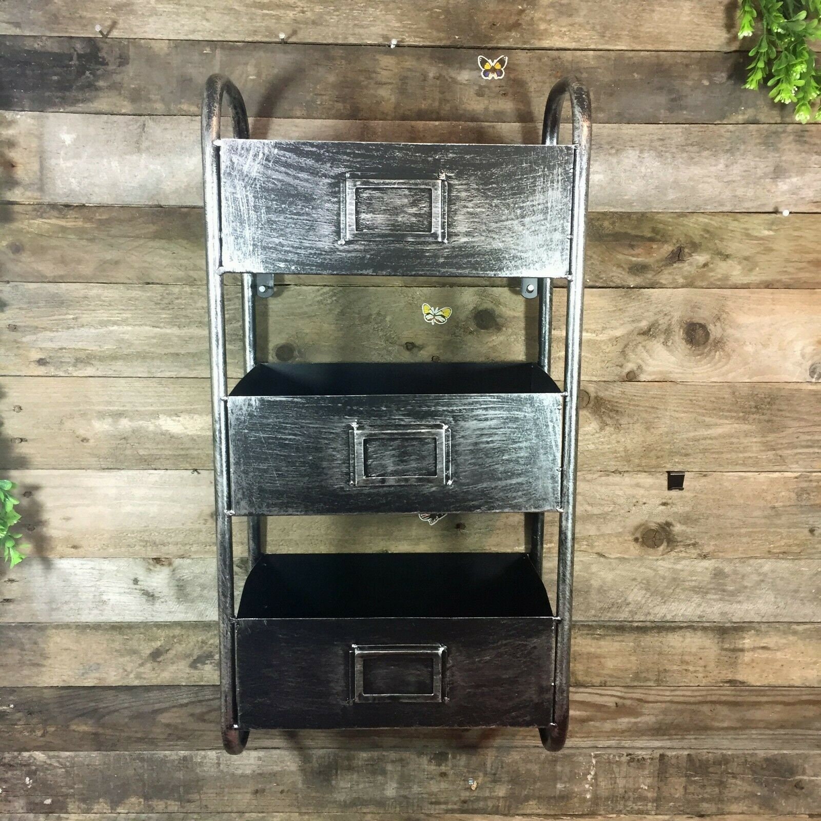 Industrial Wall Rustic Metal Shelving Unit Vintage Etsy