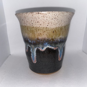 handmade | ceramic | glacier | white & grey | pottery | tall vase