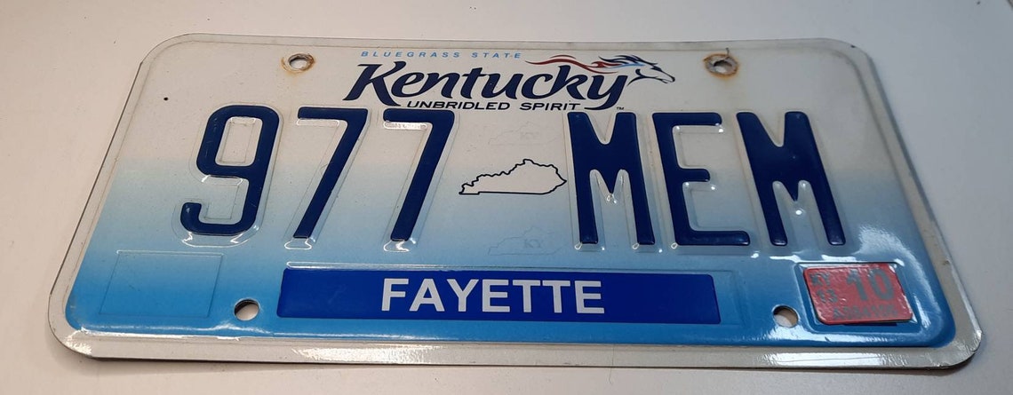 Kentucky original car number plate. | Etsy