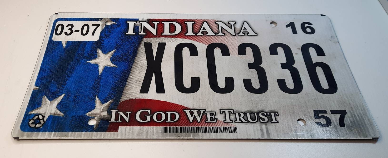 Indiana original car number plate. Etsy