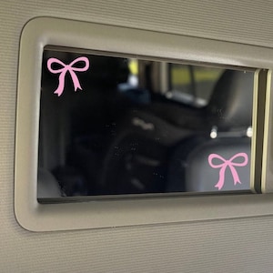 Bow Vinyl Car Mirror Decal- Coquette Car decal, Small vinyl decals, Car accessories