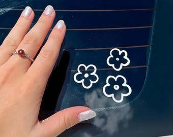 Flower Car Mirror Decal- Flower Vinyl Decal, Rearview Mirror Decal, Cute Car Accessories, Cute Car Stuff