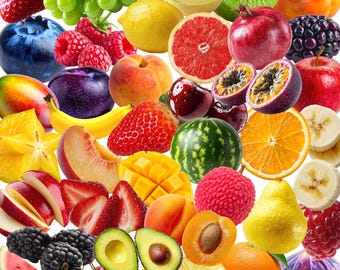 Fruit sticker pack- Mystery Fruit Waterproof Stickers, Aesthetic Stickers, Planner stickers, Scrapbook Supplies, Grocery List