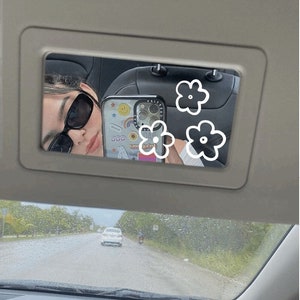 Flower mirror decal, Car mirror decal, Rearview mirror decal, Bumper sticker, Vinyl decal, Laptop sticker, Car accessories, Cute car stuff