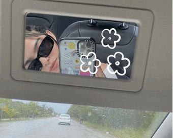 Flower mirror decal, Car mirror decal, mirror decal, bumper sticker, vinyl decal, laptop sticker, car accessories, car decal