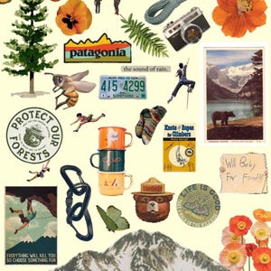 Camping Sticker Pack- Mystery Wilderness Nature Sticker Pack, Junk Journaling Stickers, Scrapbooking Planner Stickers, Nature Lover Gift image 4
