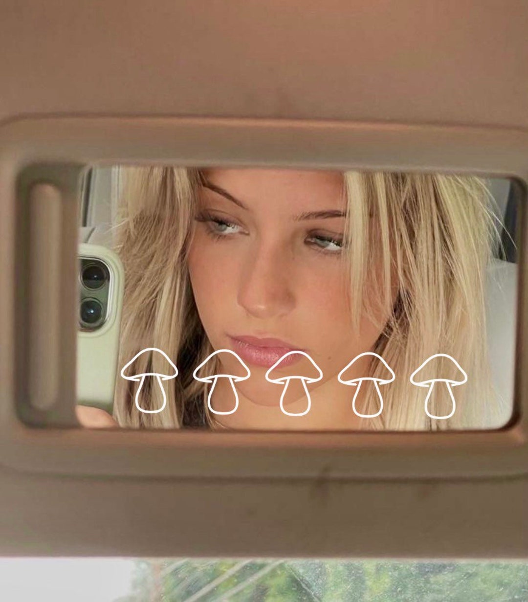 Car Mirror Decal, Mushroom Mirror Decal, Mirror Sticker, Rearview