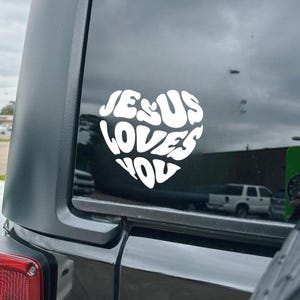 Jesus loves you car decal, Christian Vinyl car decal, Car mirror decal, Rearview mirror decal, Christian car stickers