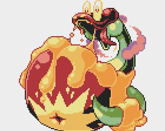 Gigantamax Flapple Appletun Cross Stitch Pattern: Retro Game Sprite (PDF Download)
