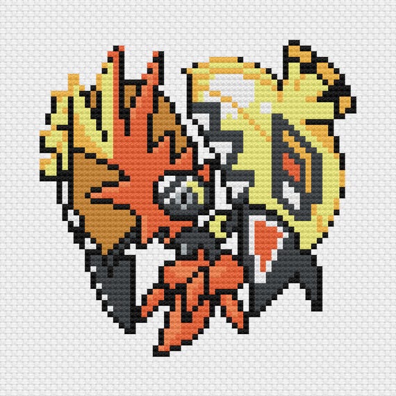 Tapu Koko Cross Stitch Pattern: Retro Game Sprite (PDF Download