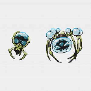 Dewpider Araquanid Cross Stitch Pattern PDF Instant Download Retro Sprite Switch Game Handheld Pixel Beginner Friendly Gaming Nostalgia