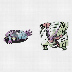 Wimpod & Golisopod Cross Stitch Patterns: Retro Game Sprites (PDF Download)
