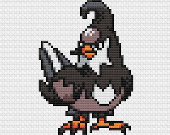 Staravia Cross Stitch Pattern: Retro Game Sprite (PDF Download)