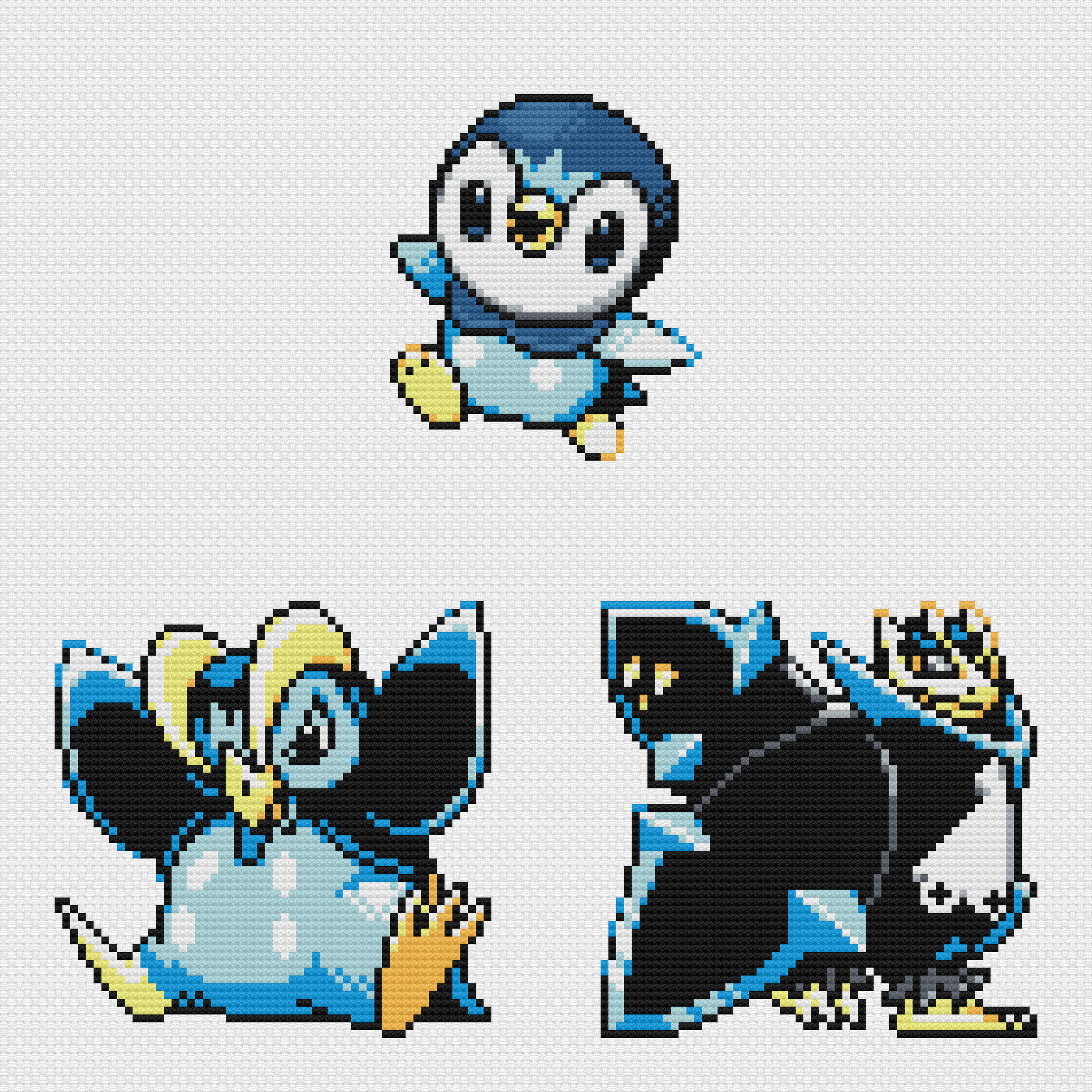 Piplup Prinplup Empoleon Crossstitch Pattern PDF Instant Download Retro  Sprite Switch Game Handheld Pixel Beginner Friendly Gaming - Etsy Norway