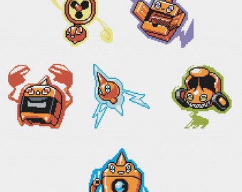 Rotom Cross Stitch Patterns: Retro Game Sprites (PDF Download)