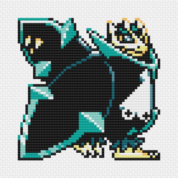 Lucario Cross Stitch Pattern PDF Instant Download Retro Sprite Switch Game  Handheld Pixel Art Beginner Friendly Gaming Nostalgia