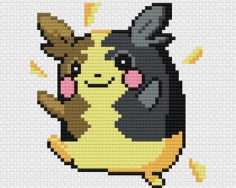 Full Belly Morpeko Cross Stitch Pattern: Retro Game Sprite (PDF Download)
