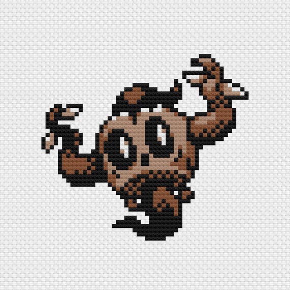 Phantump Cross Stitch Pattern: Retro Game Sprite (PDF Download