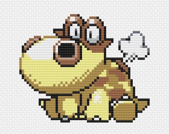 Flodhäst Korsstygnsmönster: Retro Game Sprite (PDF-nedladdning)