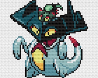 Drakloak Cross Stitch Pattern: Retro Game Sprite (PDF Download)
