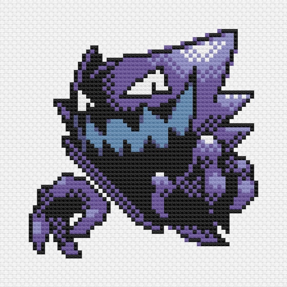 Gengar Cross Stitch Pattern PDF Instant Download Retro Sprite -   Portugal