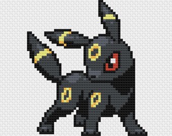Umbreon Cross Stitch Pattern: Retro Game Sprite (PDF Download)