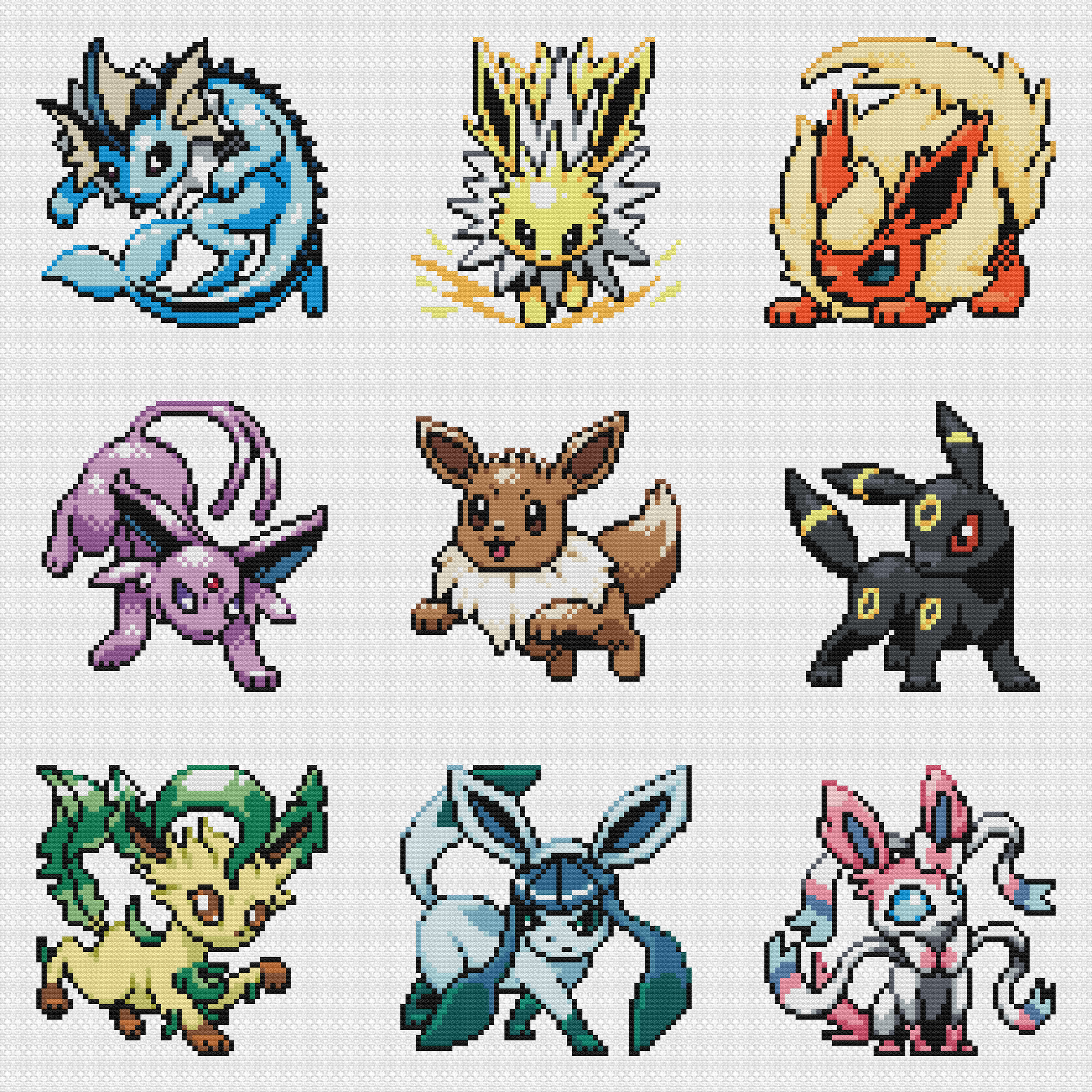 9 EVEE ideas  pixel art pokemon, 32x32 pixel art grid, pixel art grid