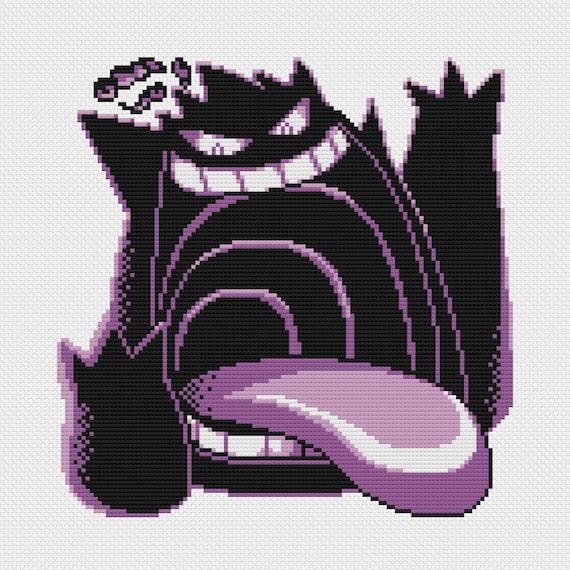 Gigantimax Gengar Cross Stitch Pattern PDF Instant Download