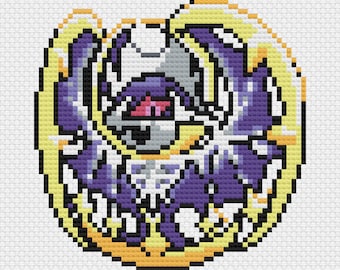 Lunala Cross Stitch Pattern: Retro Game Sprite (PDF Download)