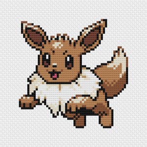 Eevee Cross Stitch Pattern: Retro Game Sprite (PDF Download)