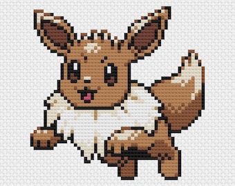 Eevee Cross Stitch Pattern: Retro Game Sprite (PDF Download)