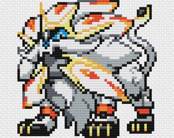 Solgaleo Cross Stitch Pattern: Retro Game Sprite (PDF Download)