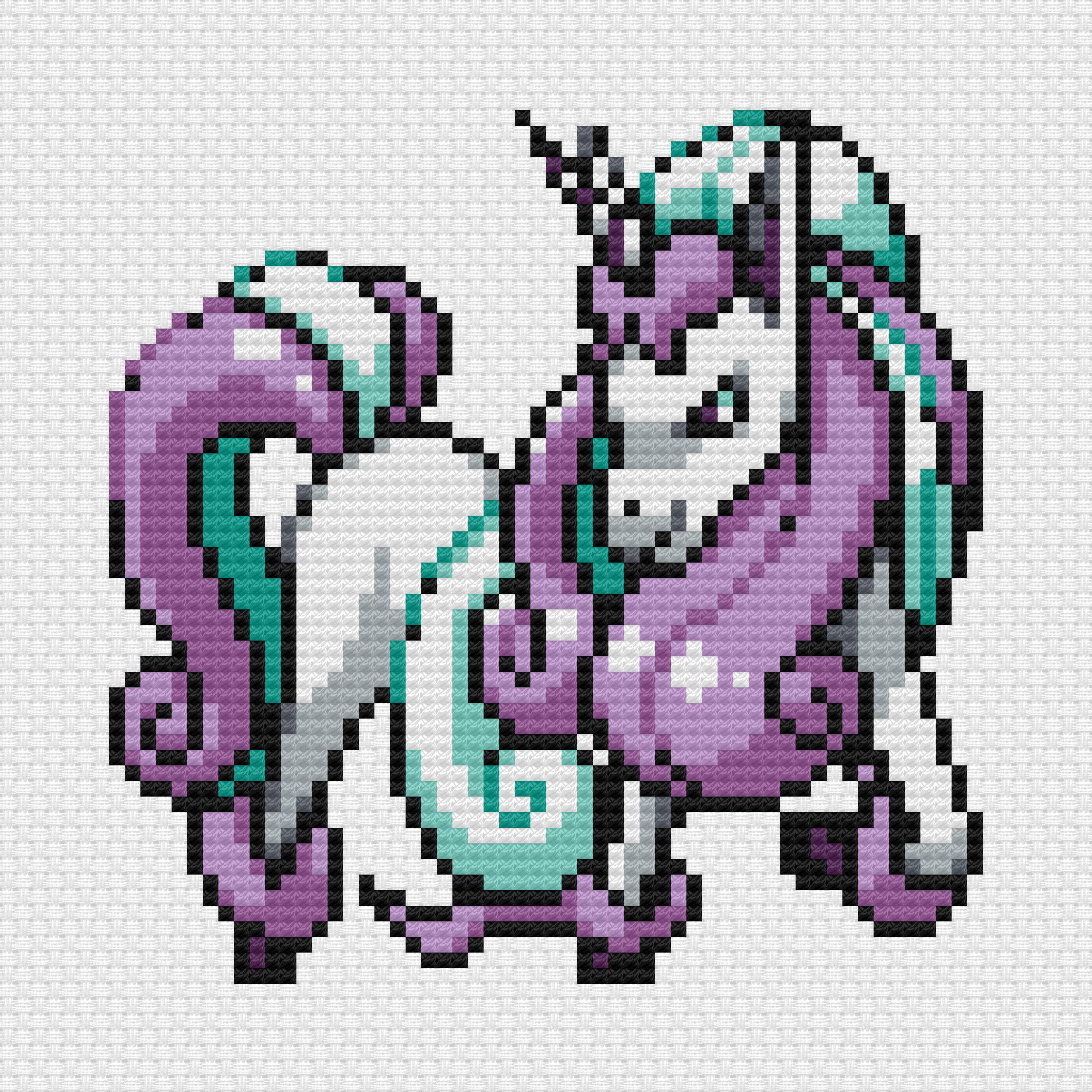 Galarian Rapidash Cross Stitch Pattern: Retro Game Sprite (PDF