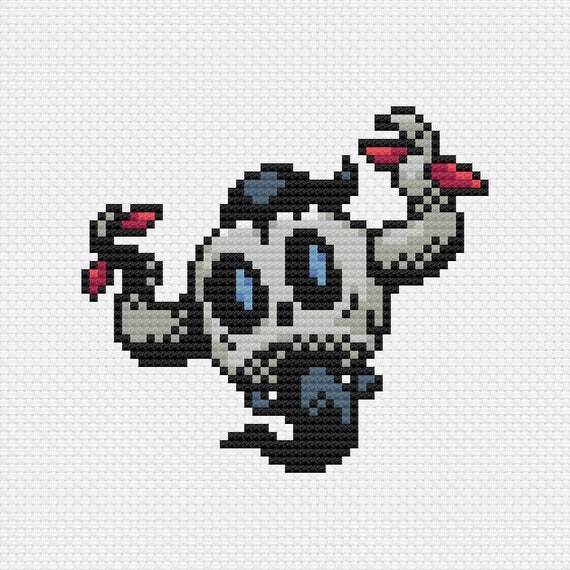 Phantump Cross Stitch Pattern: Retro Game Sprite (PDF Download