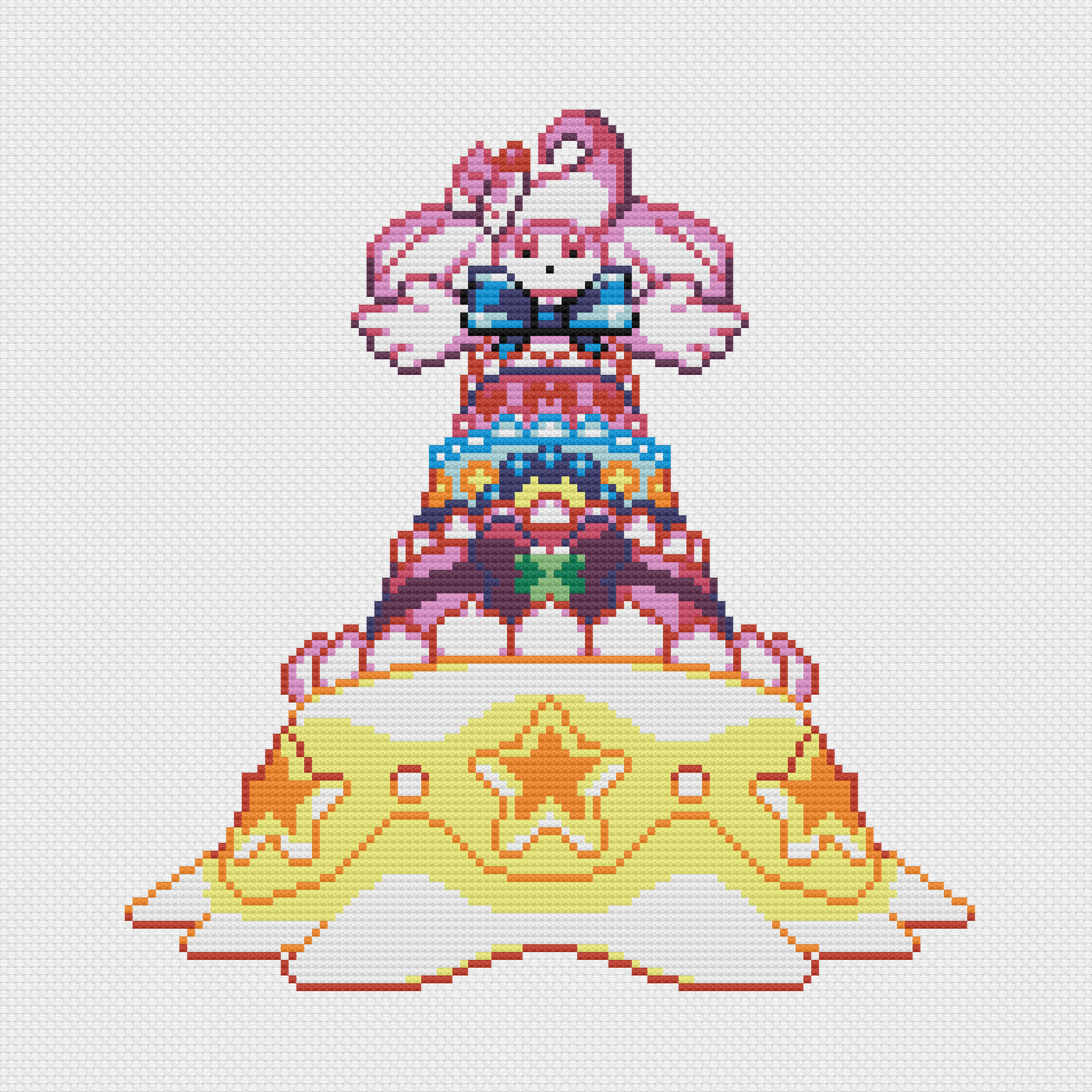 Gigantamax Alcremie Cross Stitch Pattern PDF Instant Download          Retro   Sprite Nintendo Switch Pixel Art Beginner Friendly