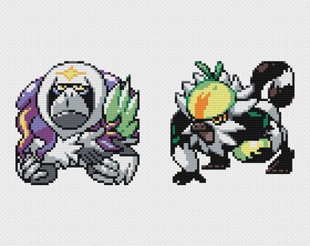 Oranguru & Passimian Cross Stitch Patterns: Retro Game Sprites (PDF Download)