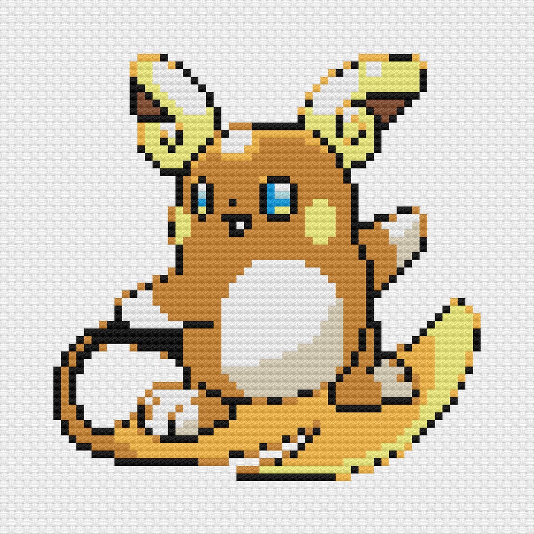 Rachu Pattern Alolan Raichu Cross Stitch Pattern: Retro Game Sprite (PDF Download) - Etsy