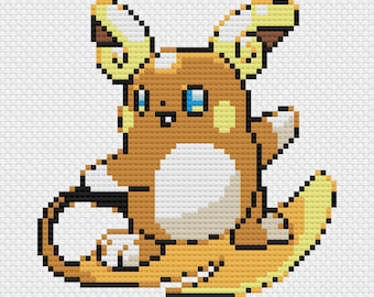 Alolan Raichu Cross Stitch Pattern: Retro Game Sprite (PDF Download)