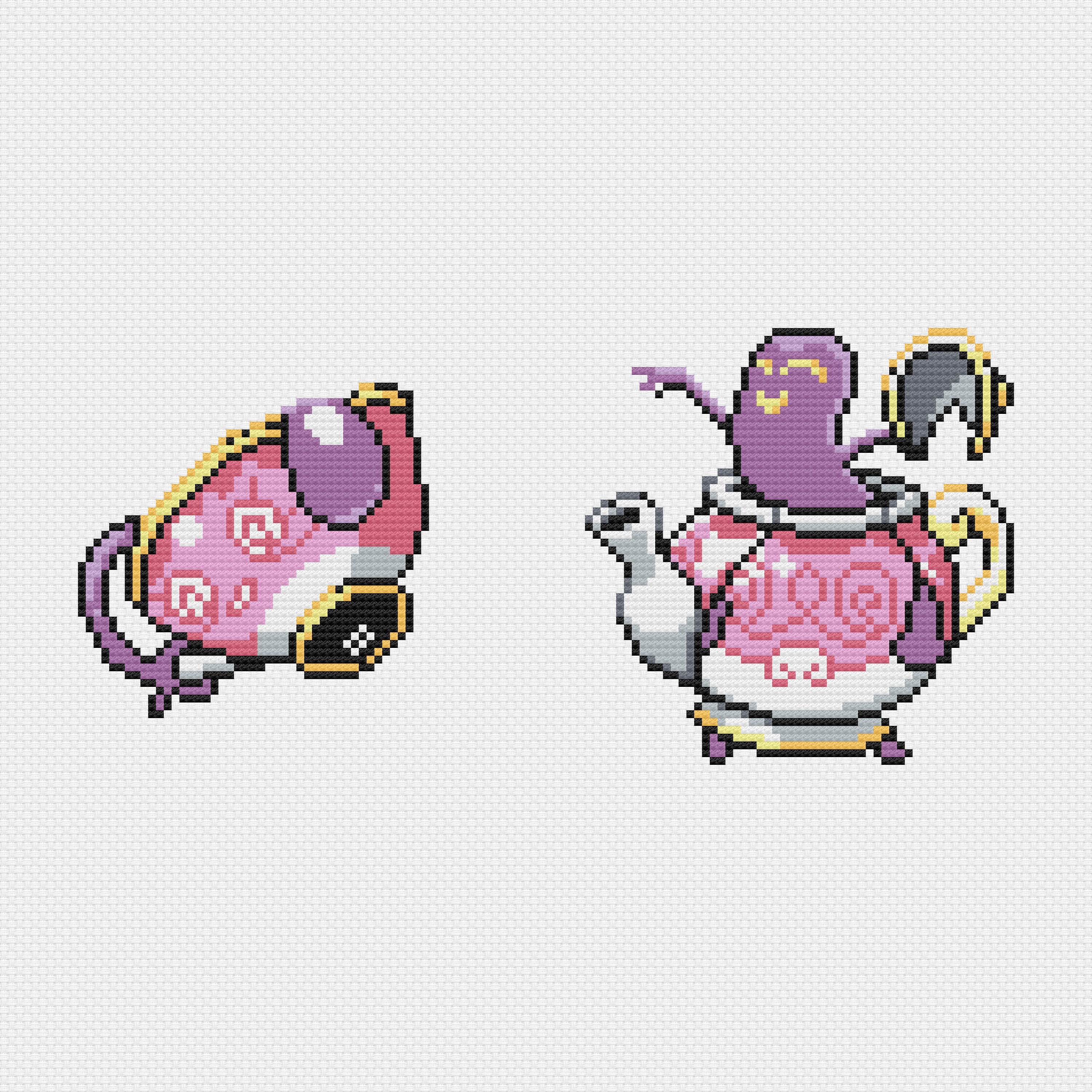 Sinistea Polteageist Cross Stitch Pattern PDF Instant